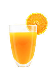 Fresh orange juice in glass.