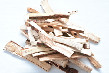 Dry firewood from the mountains for campfire