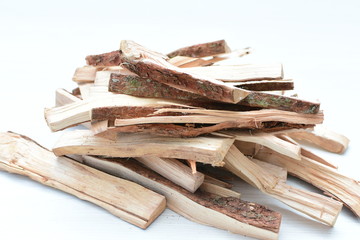 Dry firewood from the mountains for campfire