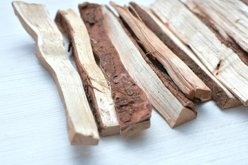 Dry firewood from the mountains for campfire