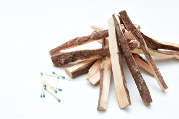 Dry firewood from the mountains for campfire