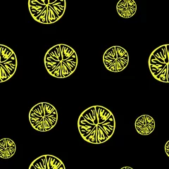 Photo sur Plexiglas Citrons modèle sans couture avec tranche de citron. modèle sans couture de fruits pour le textile, le tissu, l& 39 emballage, le papier peint