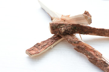 Dry firewood from the mountains for campfire