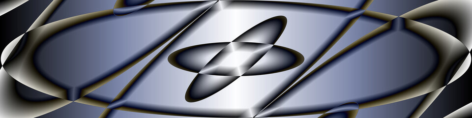 Fototapeta premium Digital art, high resolution panoramic abstract 3D objects, Germany