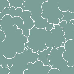Smoky clouds seamless vector pattern in muted colors. Surface print design.
