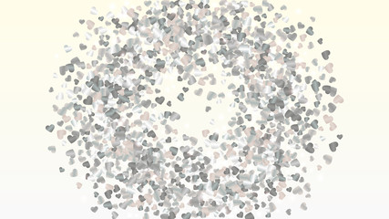 Realistic Background with Confetti of Hearts Glitter Particles. Sparkle Lights Texture. Celebration pattern. Light Spots. Explosion of Confetti. Glitter Vector Illustration. Design for Banner.