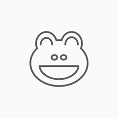 frog icon, animal vector