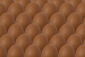 pattern of many dark brown eggs of hens, easter concept