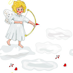 cupid with bow and arrow vector