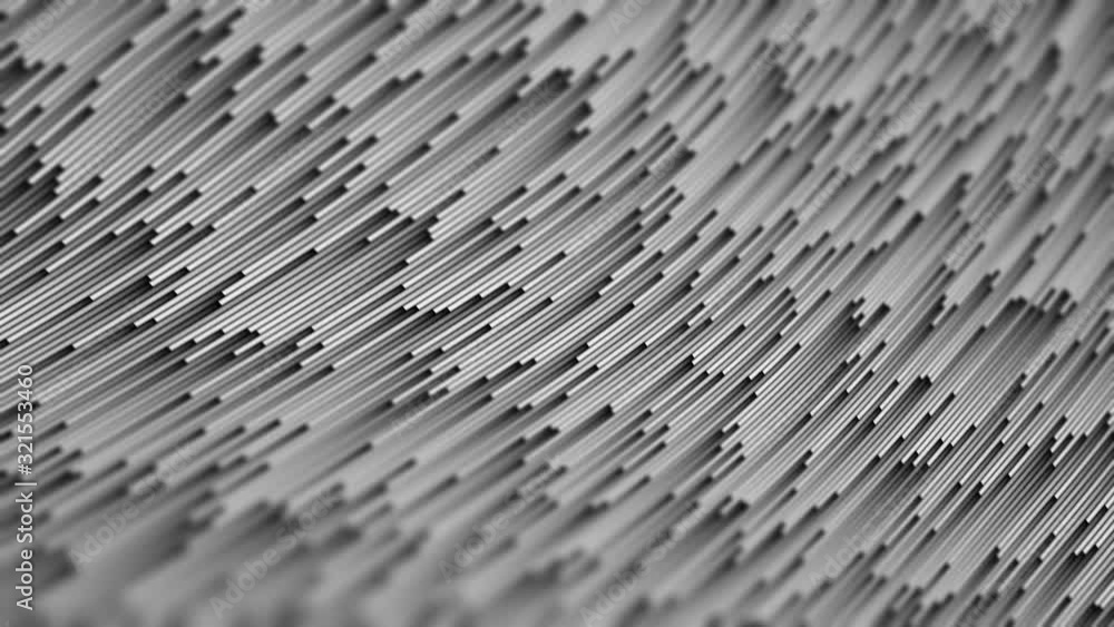Aufkleber abstract deformed greyscale spline flow - background animation loop