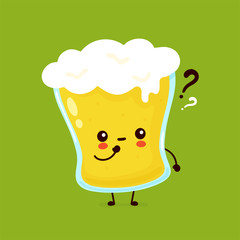 Cute glass of beer with question mark