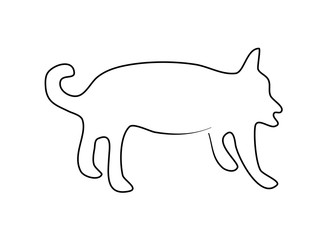Continuous one line dog hand drawing. Modern illustration minimalism brief theme design, stylized