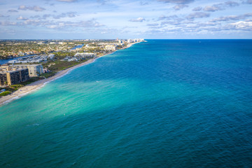 Fototapeta na wymiar Aerial Landscape of Lighthouse Point Florida