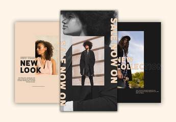 Black and Tan Social Media Post Layout Set