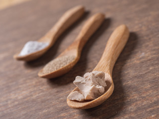 yeast on wood background