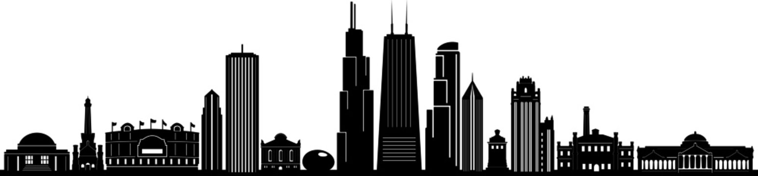 Featured image of post Silhouette Vector Chicago Skyline Check out our chicago skyline svg selection for the very best in unique or custom handmade pieces from our digital shops