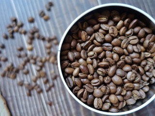 coffee beans in cup
