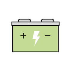 rechargeable battery with plug ecology icon vector illustration design