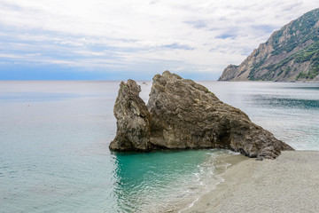 coastal landscape with blue sea and beautiful cliffs