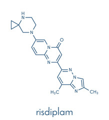 Risdiplam Spinal muscular Atrophy drug molecule. Skeletal formula.