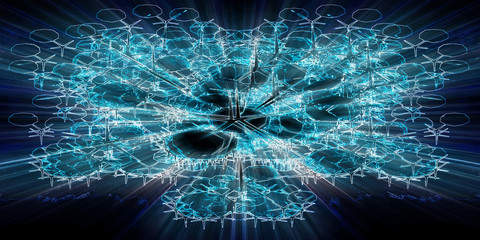 An abstract psychedelic cool tone background image.