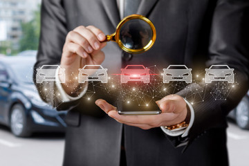 Concept selection and inspection of a car.