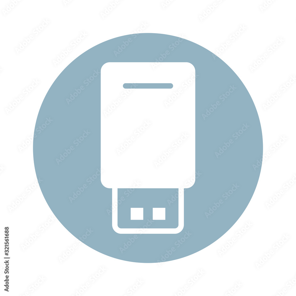 Poster usb memory flash isolated icon