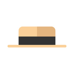 Hat boater icon. Flat design.