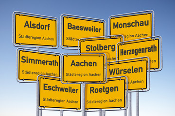 Ortstafel, Städteregion Aachen, Gruppenbild