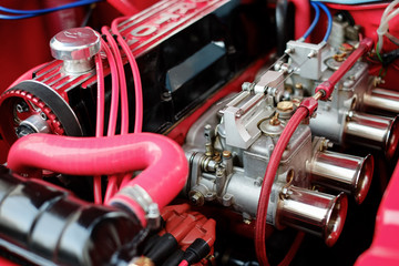 Car Engine with Weber Carburettors