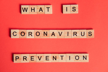 what is coronavirus word written on color background. what is coronavirus text on backdrop for your design, coronavirus concept top view.