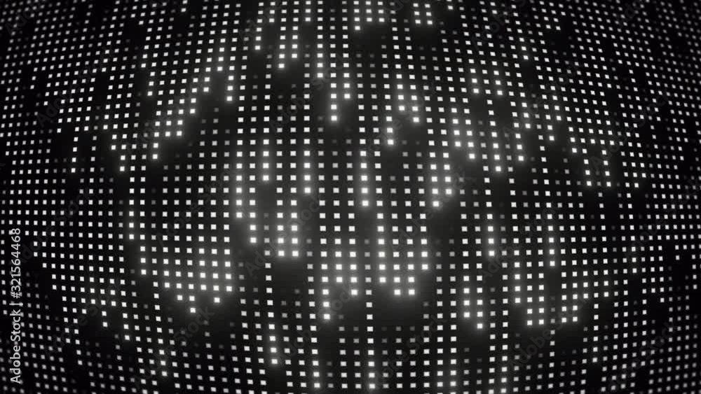 Aufkleber abstract deformed greyscale glowing dot flow - background animation loop
