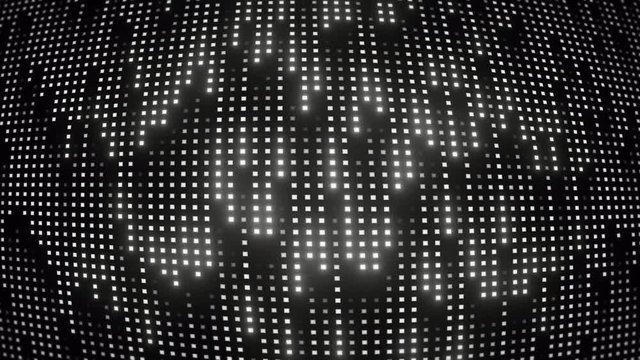 Abstract deformed greyscale glowing dot flow - Background Animation Loop