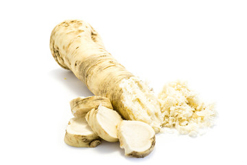 horseradish isolated on white background