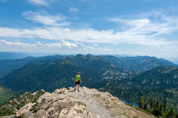 hiking in the mountains