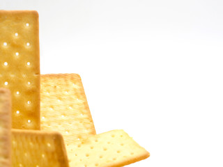 cream cracker on white isolated background