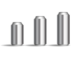 Realistic aluminum cans.