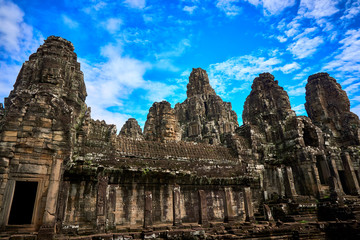 Fototapeta na wymiar Bayon Angkor wat temple ruins siem reap cambodia asia