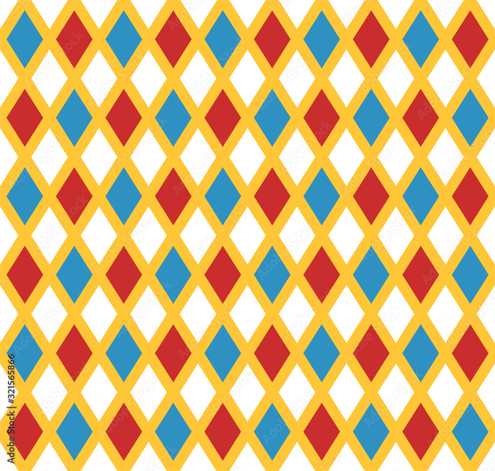 Sticker creative design of harlequin rhombuses seamless texture