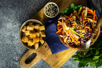 Healthy food concept with organic vegetables