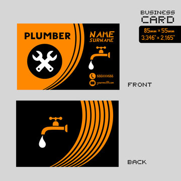 Design of plumber visit card