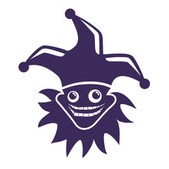 Design of crazy clown face draw