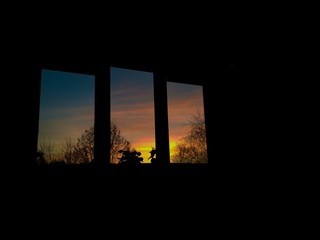 dusk behind the window