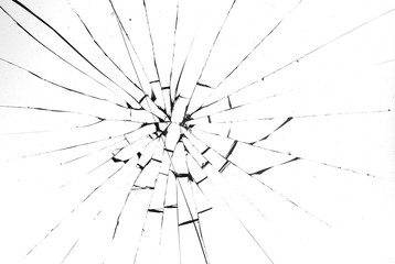 Obraz premium Holes from balls in glass on a white background, four samples