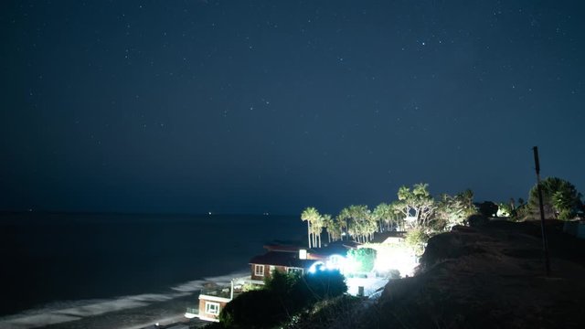 Milky Way Galaxy Above Malibu Zuma Beach California Time Lapse