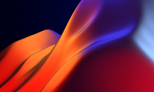 3d Bright Abstract Smooth Wavy Gradient Background With Warm And Cold Colors Looks Like Liquid Or Silk