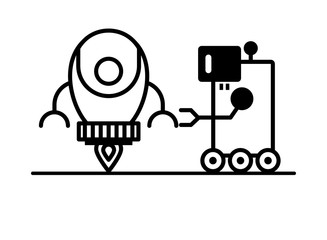 couple of robots technology icons