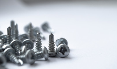 Screws, bolts, nails, macro