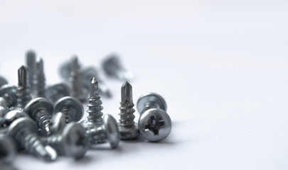 Screws, bolts, nails, macro