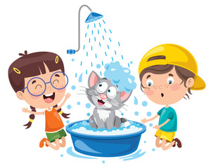 Cute Funny Little Cat Posing